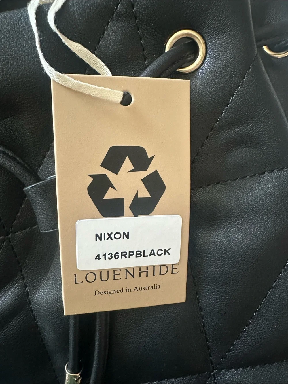 Black leather backpack